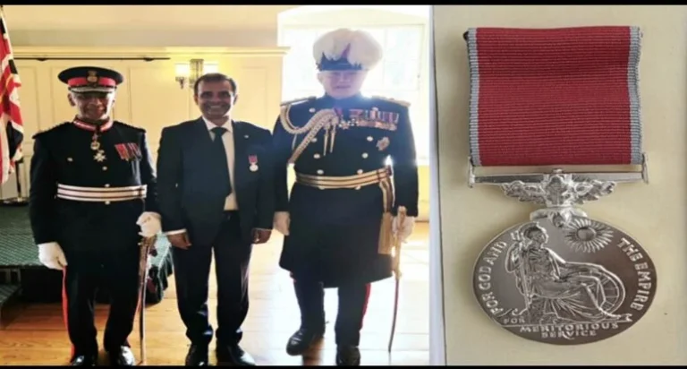 پاکستانی نژاد برطانوی  فلاحی وکر جنید علی کے نام برٹش ایمپائر میڈل