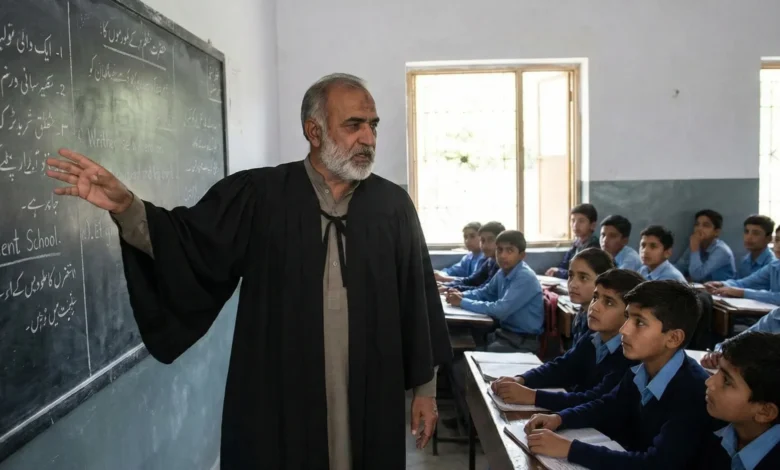 اساتذہ کیلئے سیاہ گاؤن