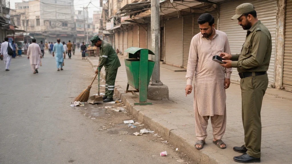 مارکیٹوں‌میں‌کچرا پھینکنے پر ای چالان ہوگا